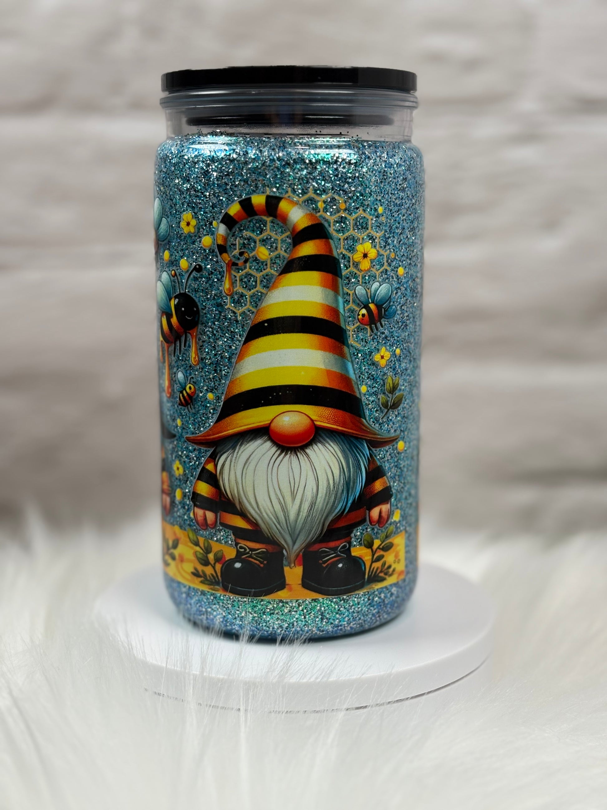 12oz Acrylic Snow Globe Dry Glitter