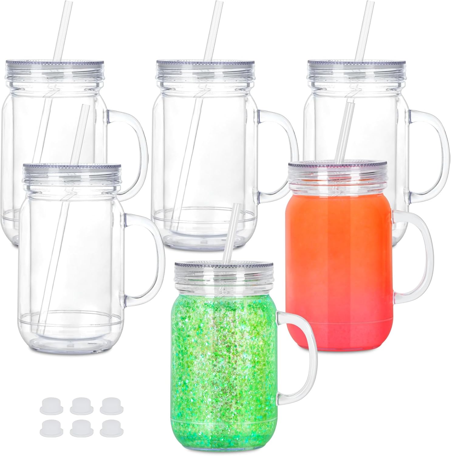 20 Oz Acrylic Snowglobe Tumbler w/ Handle