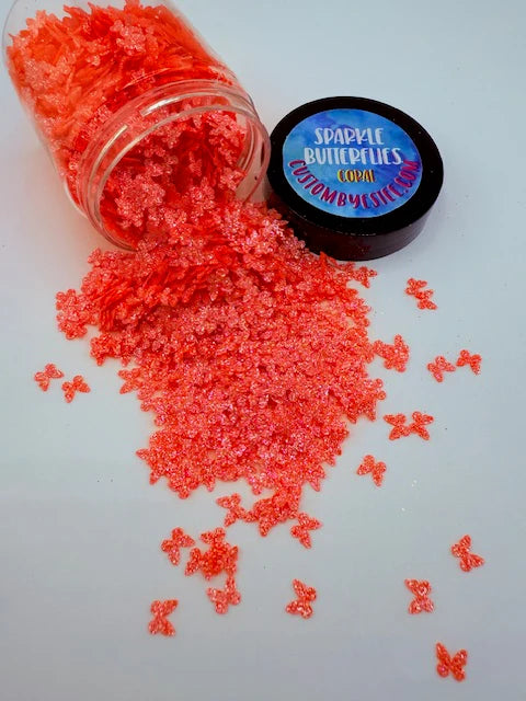 Coral Sparkle Butterflies