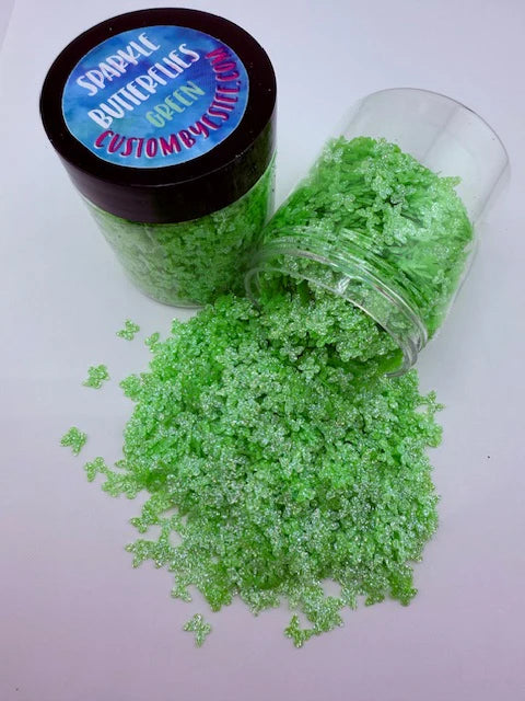 Green Sparkle Butterflies