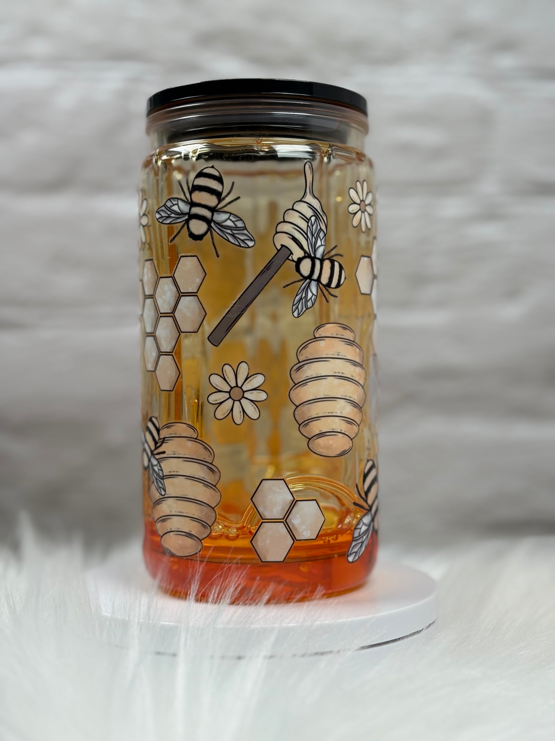 12oz Acrylic Snow Globe Honey Drip