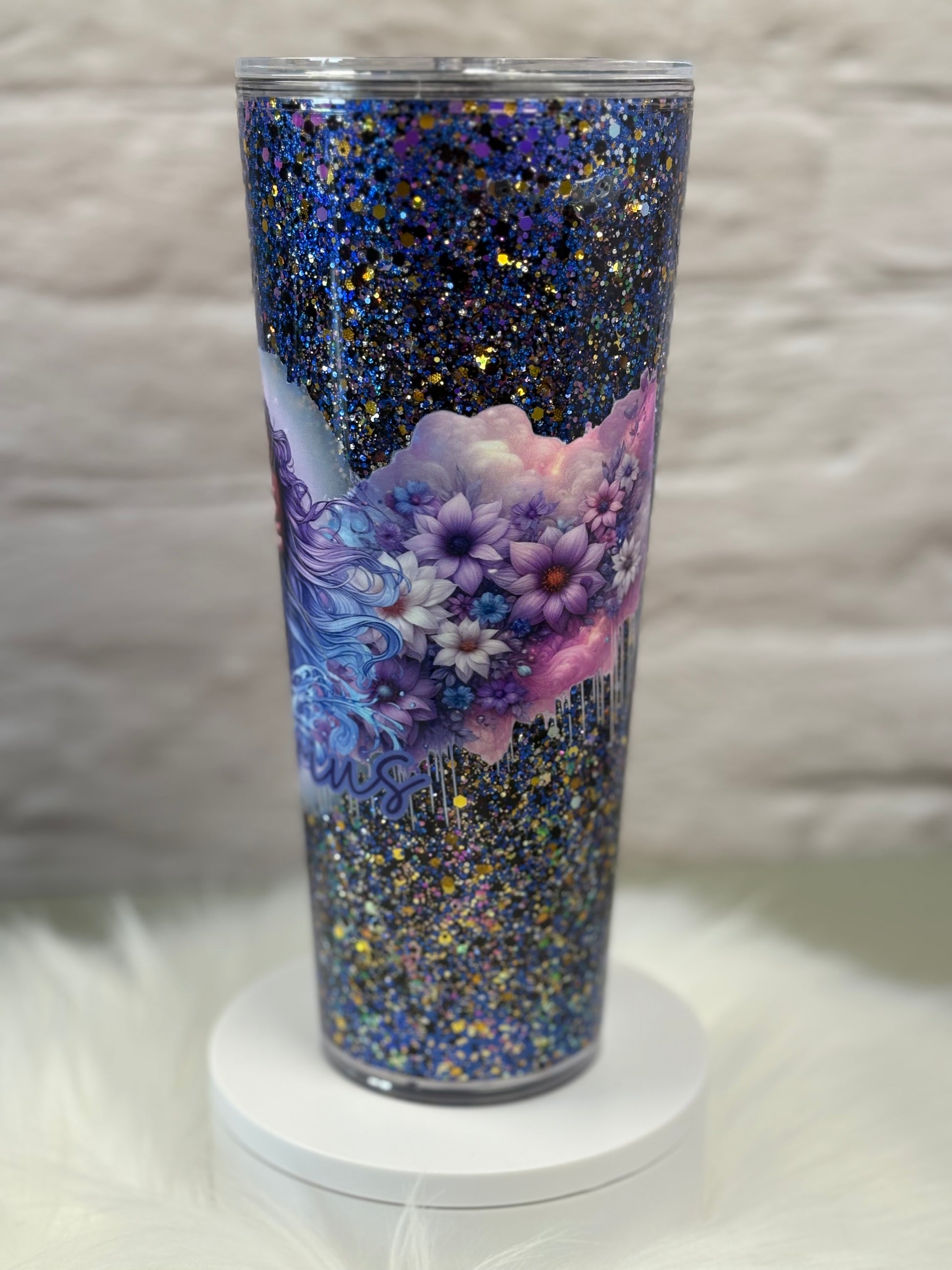 24oz Acrylic Snow Globe Aquarius Suspended Flow