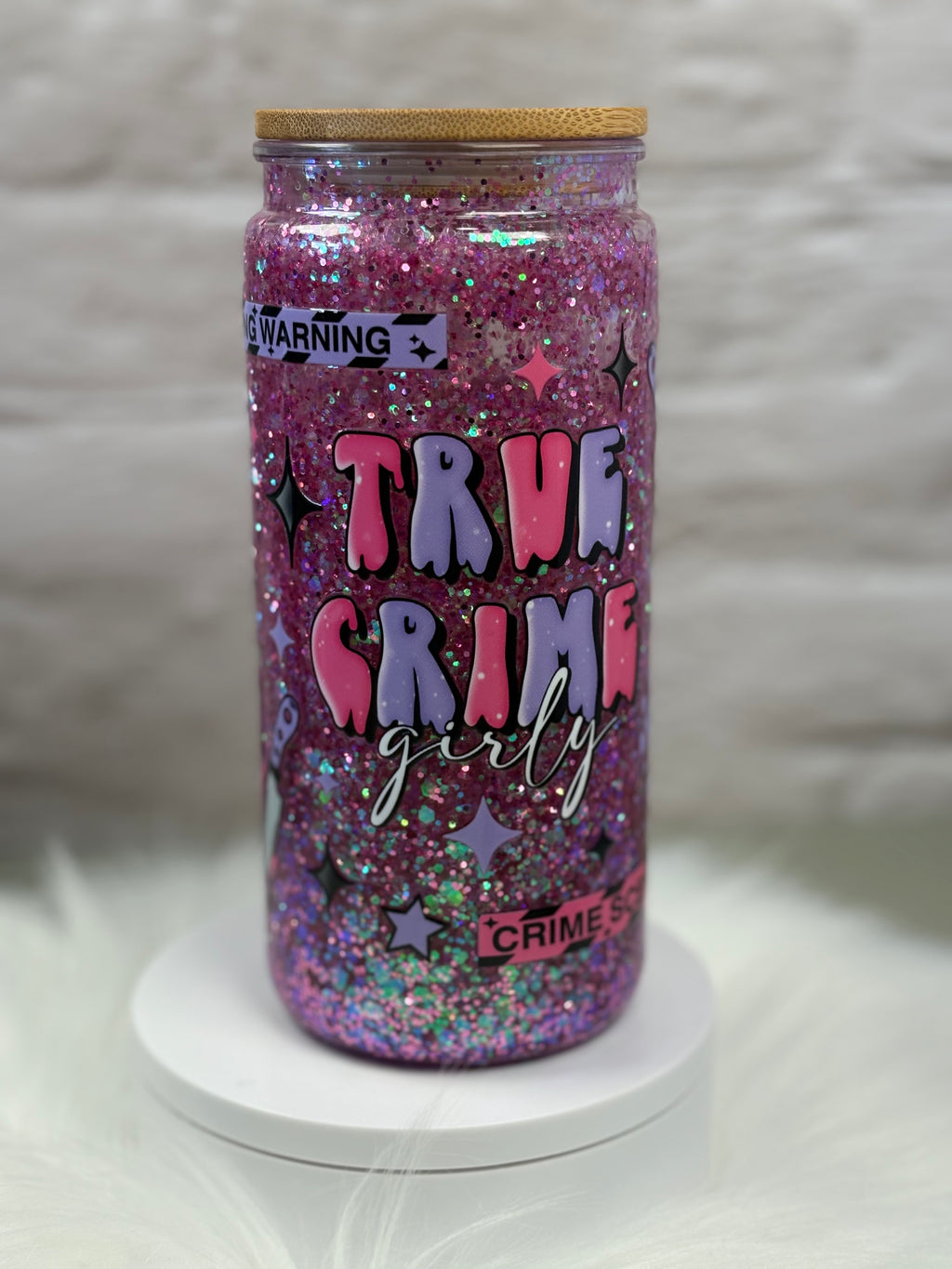 16oz Acrylic Snow Globe w/ Bamboo Lid Fast Flow