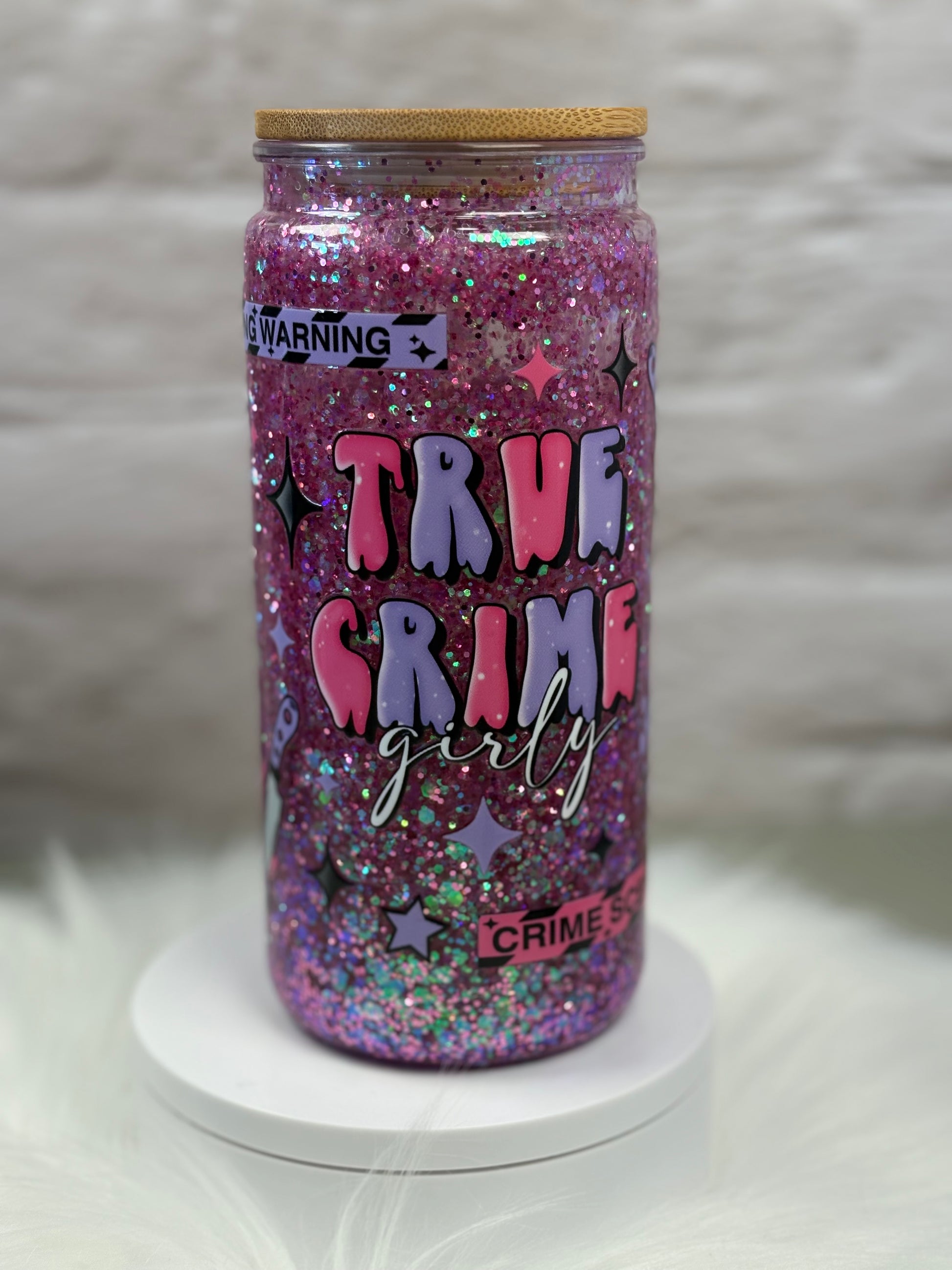 16oz Acrylic Snow Globe w/ Bamboo Lid Fast Flow