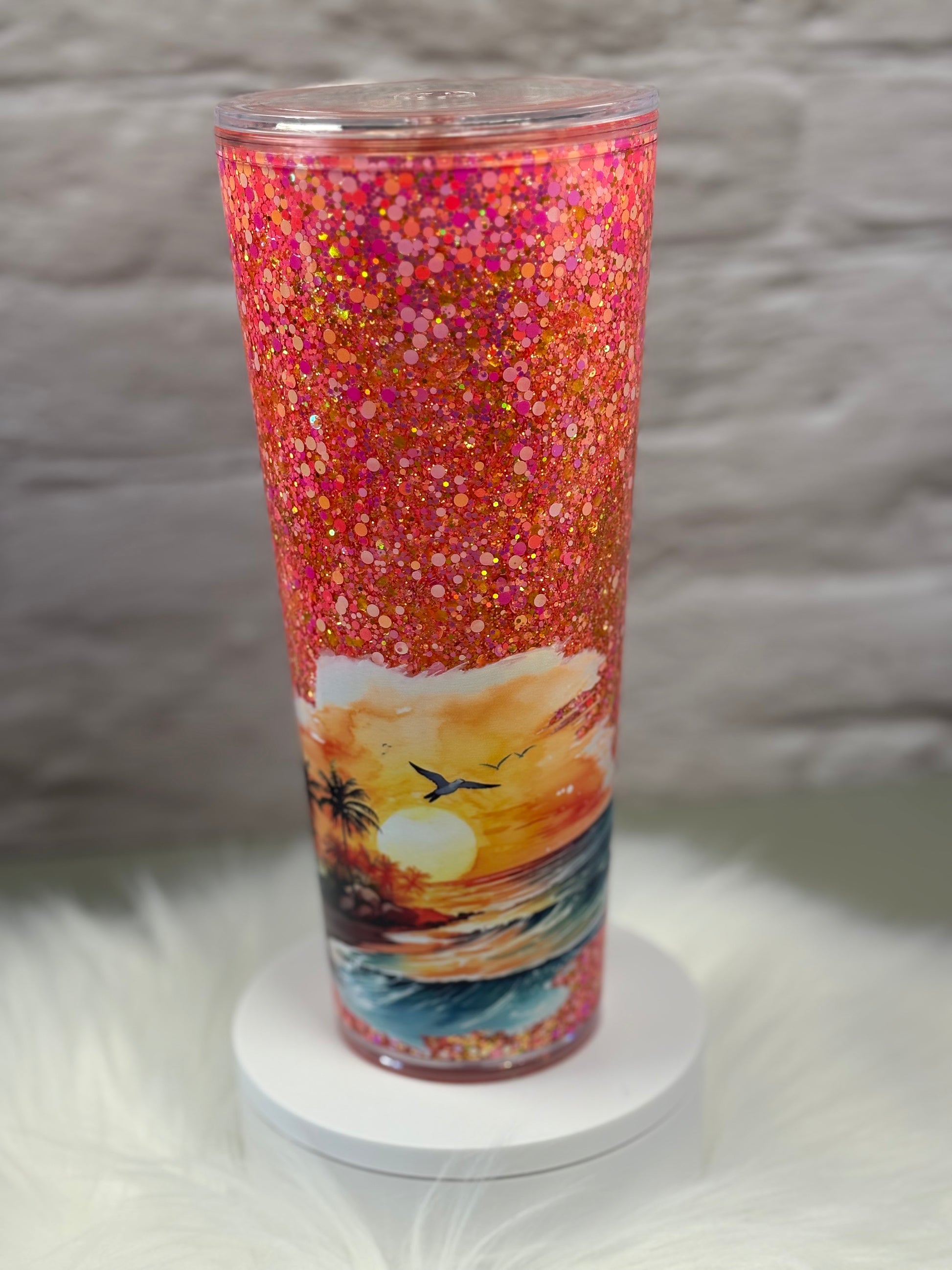 24oz Acrylic Snow Globe Suspended Flow
