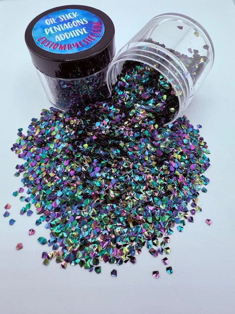 Oil Slick Multicolor Pentagons