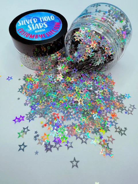 Silver Holographic Stars