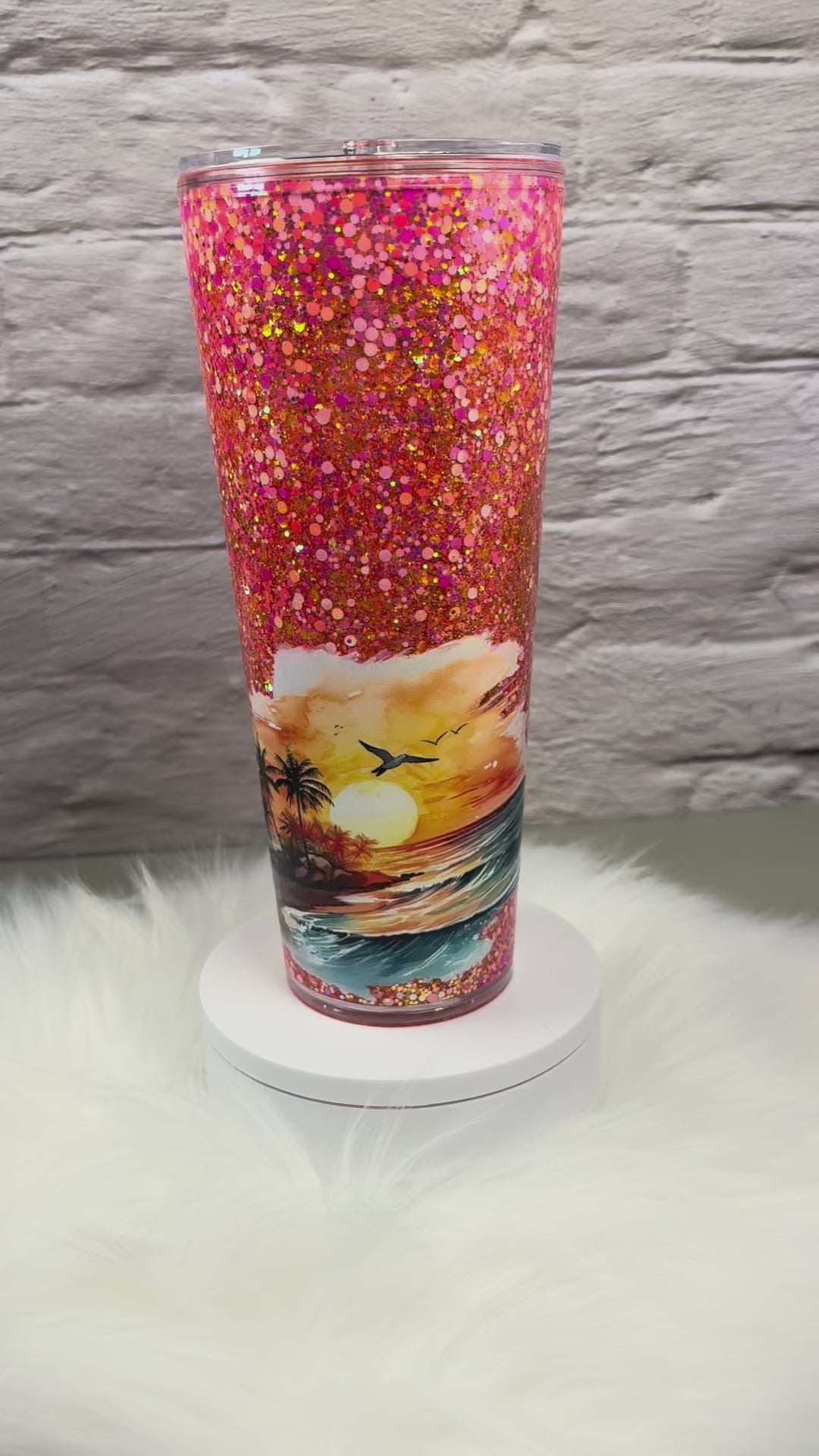 24oz Acrylic Snow Globe Suspended Flow