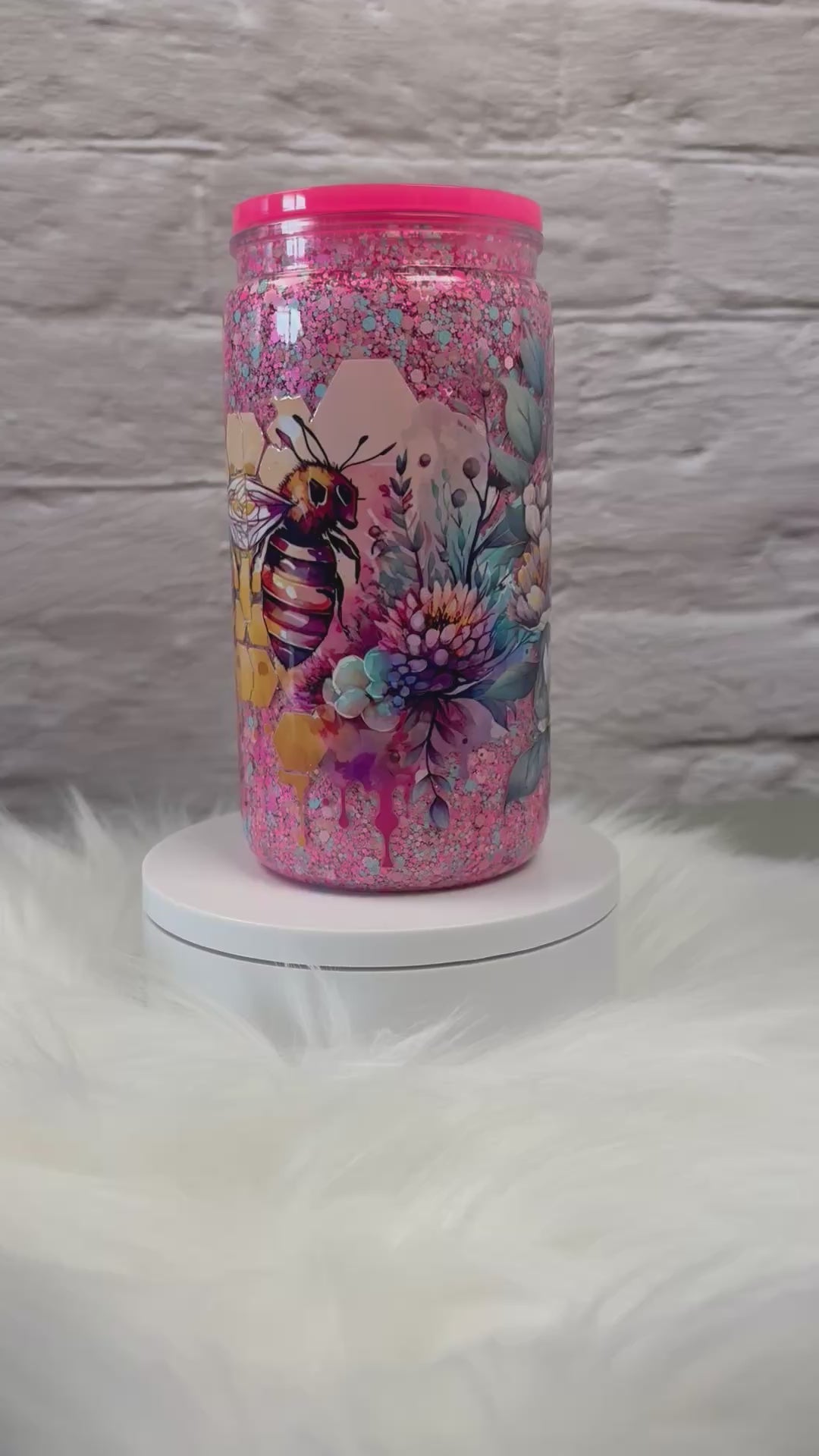 12oz Acrylic Snow Globe Suspended Flow