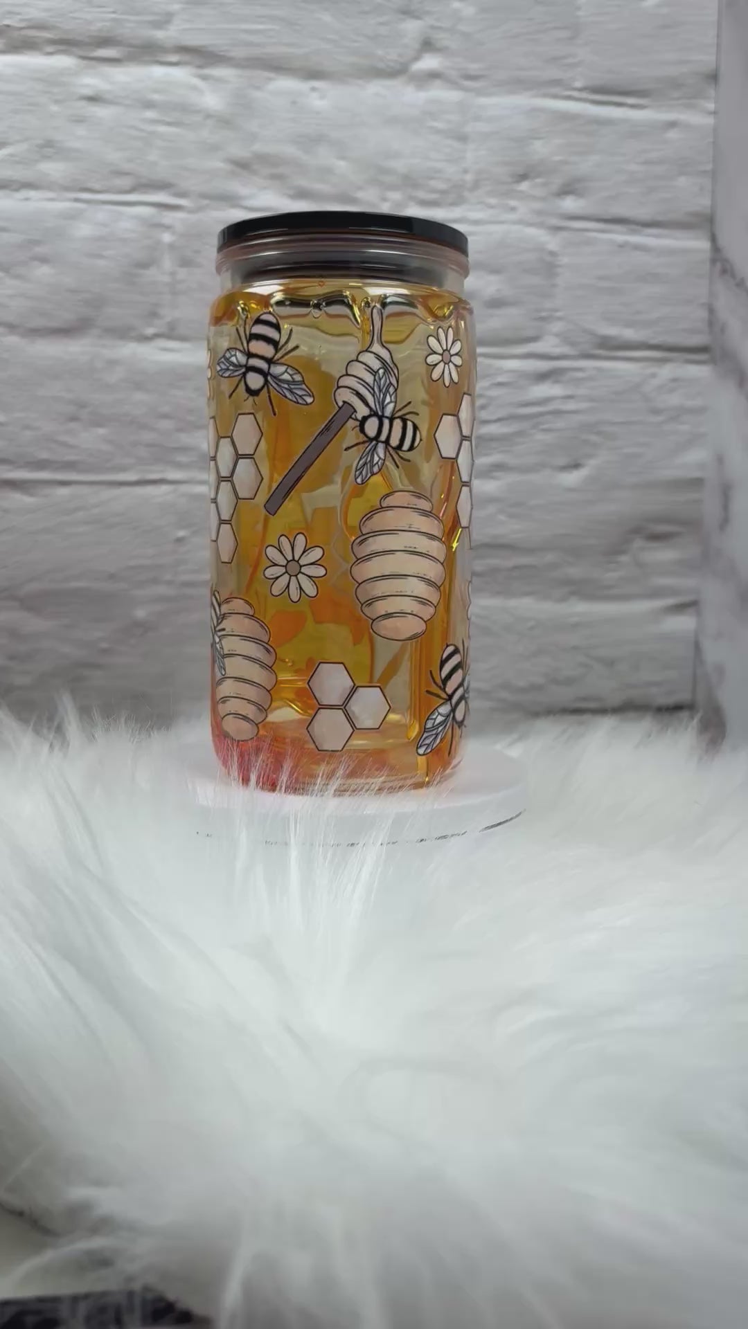 12oz Acrylic Snow Globe Honey Drip