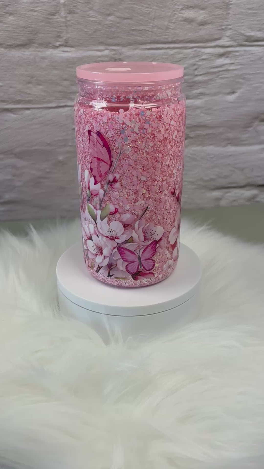 12oz Acrylic Snow Globe Suspended Flow