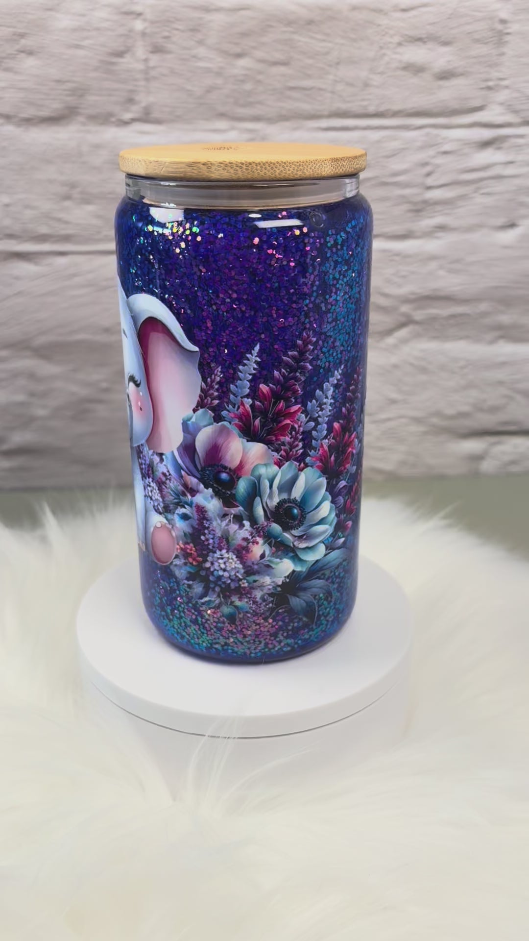 12oz Glass Snow Globe Suspended Flow