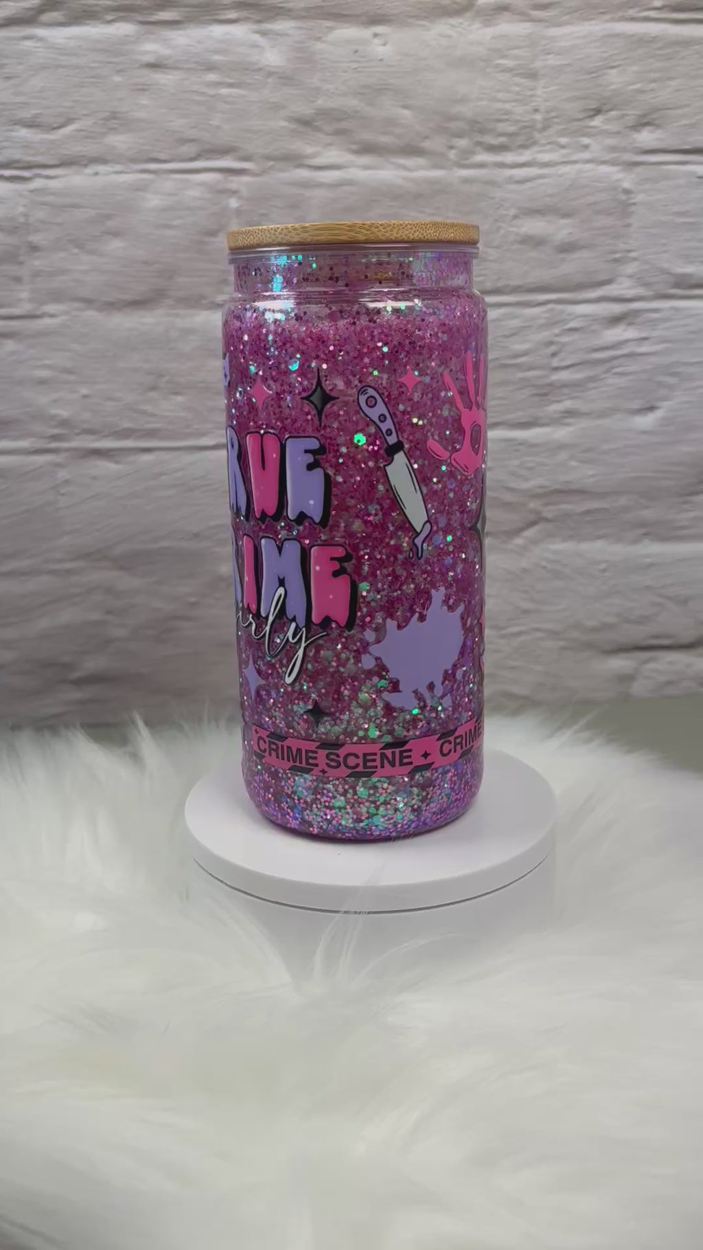 16oz Acrylic Snow Globe w/ Bamboo Lid Fast Flow