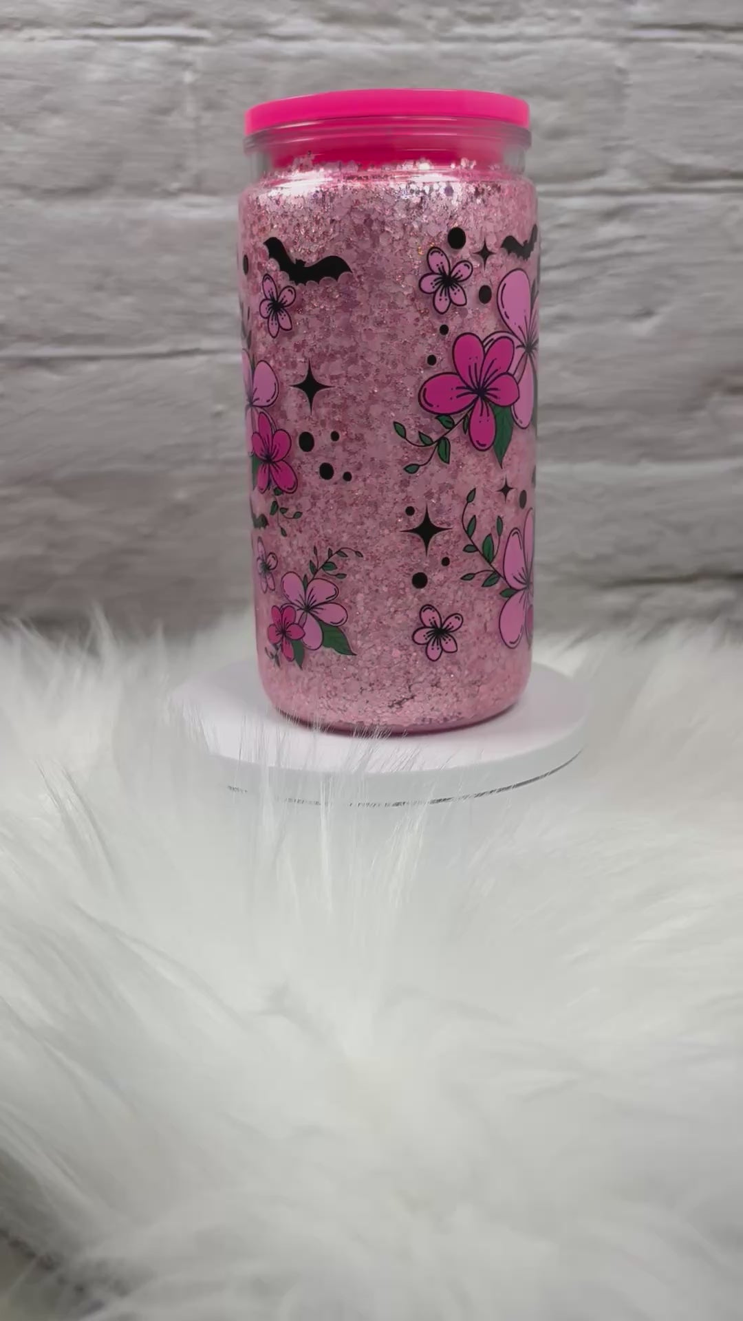 12oz Acrylic Snow Globe Dry Glitter