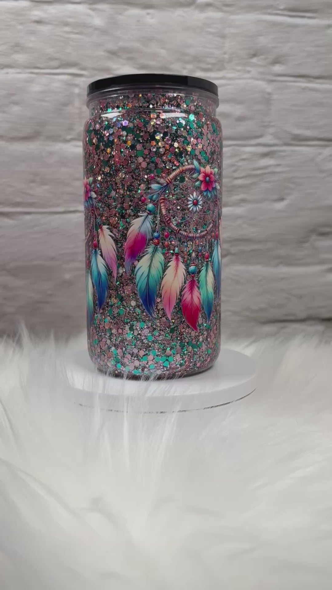 12oz Acrylic Snow Globe Suspended Flow