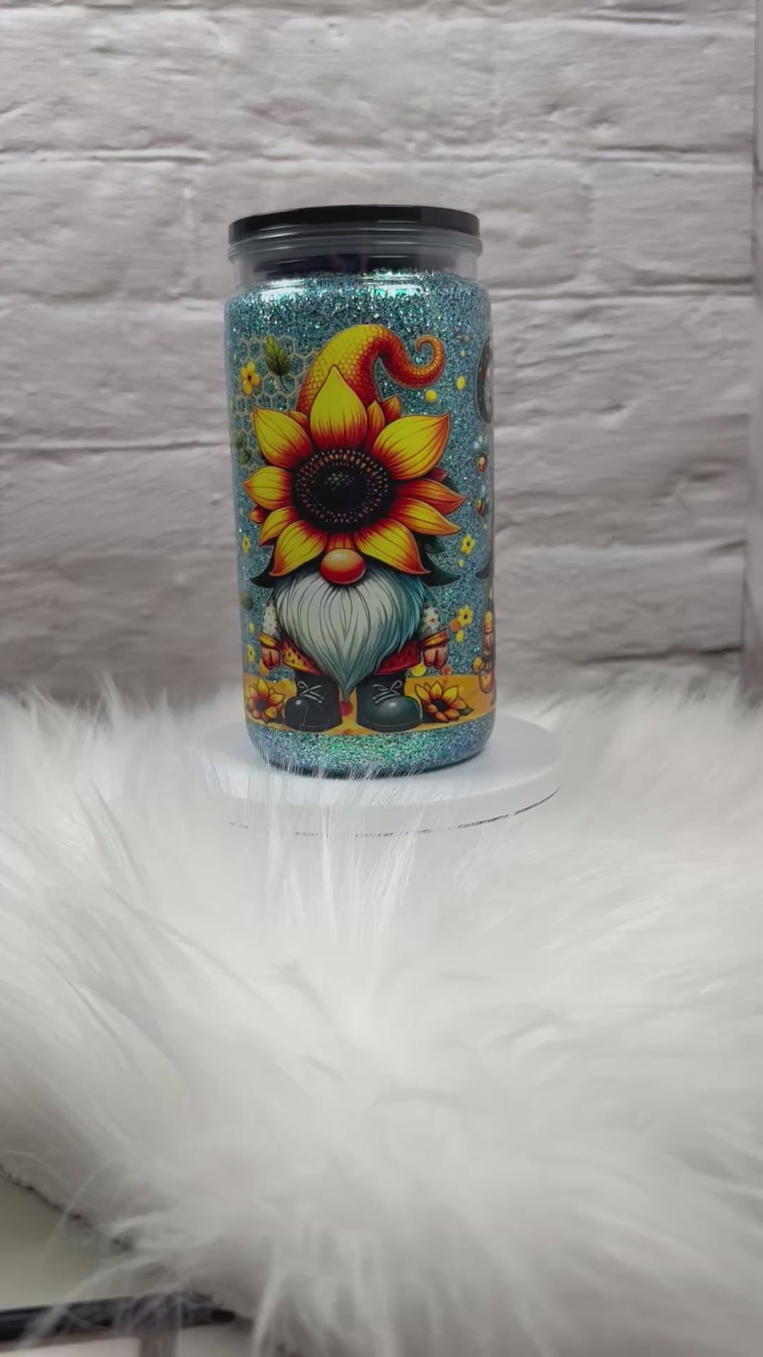 12oz Acrylic Snow Globe Dry Glitter