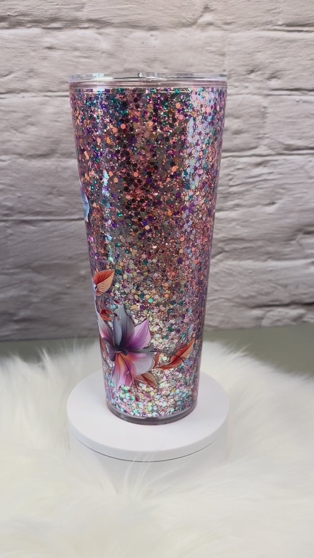 24oz Acrylic Snow Globe Suspended Flow