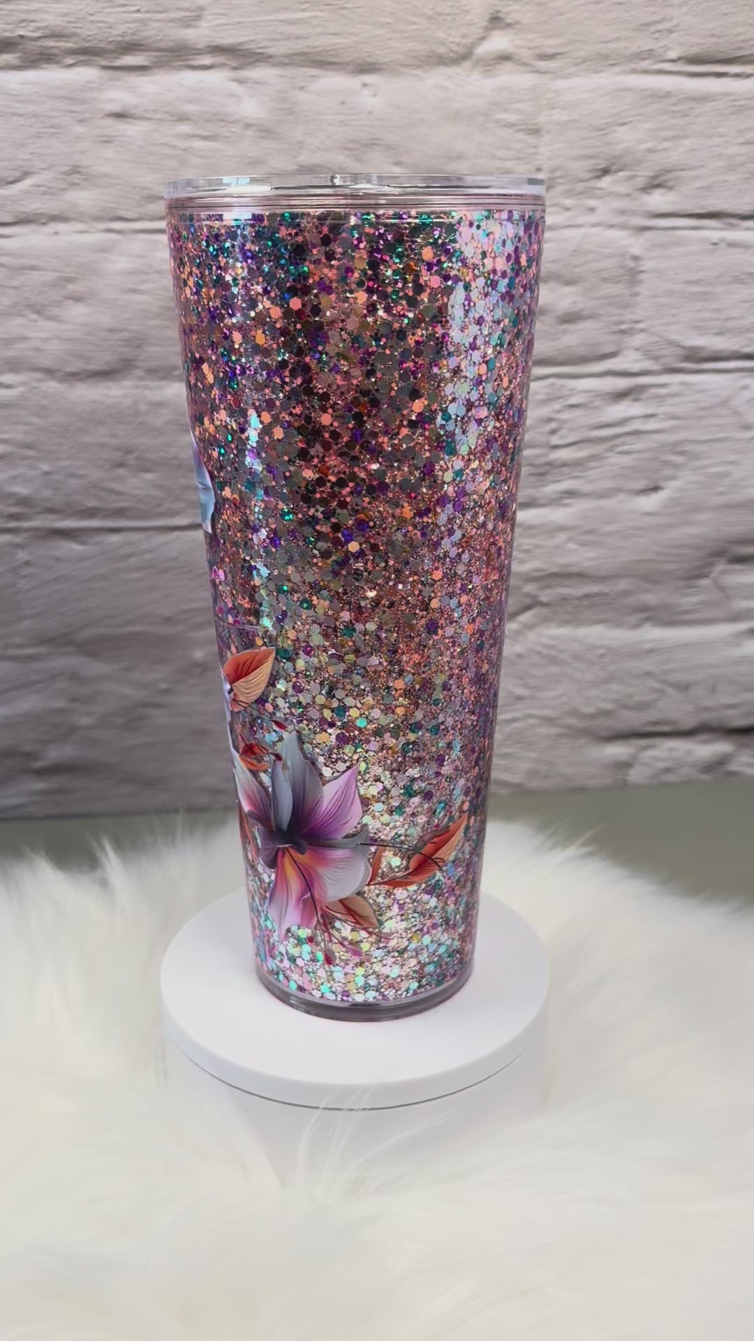 24oz Acrylic Snow Globe Suspended Flow